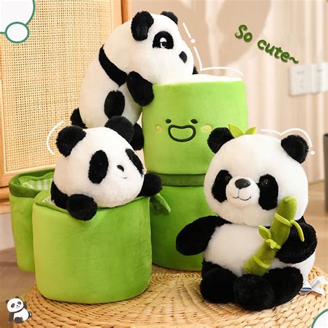 Kawaii Bamboo Tube Panda Plush Toy