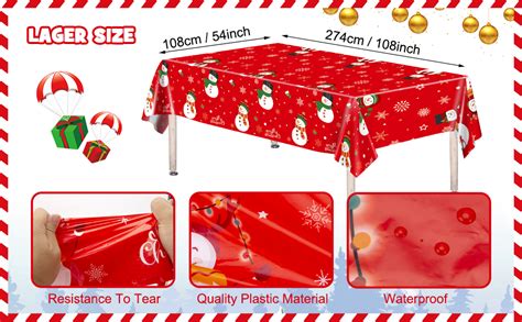 Amazon Pcs Christmas Tablecloth Snowman Christmas Table Cover