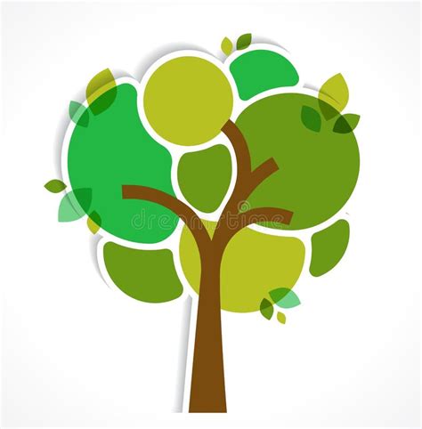 Green Tree With Many Ecology Icons Stock Vector Illustration Of