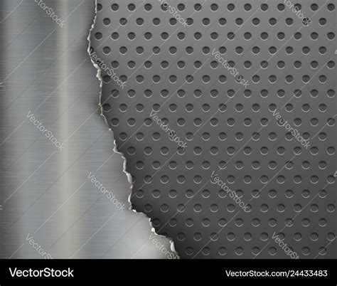 Torn metal background broken steel plate Vector Image