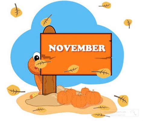 Weather Animated Clipart-november calendar fall leave