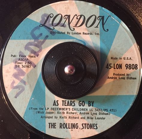 The Rolling Stones - As Tears Go By (1965, Vinyl) | Discogs