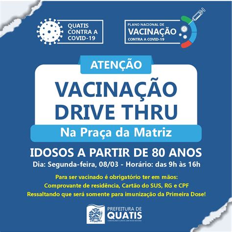 Prefeitura Realizar Vacina O Drive Thru Para Idosos A Partir De