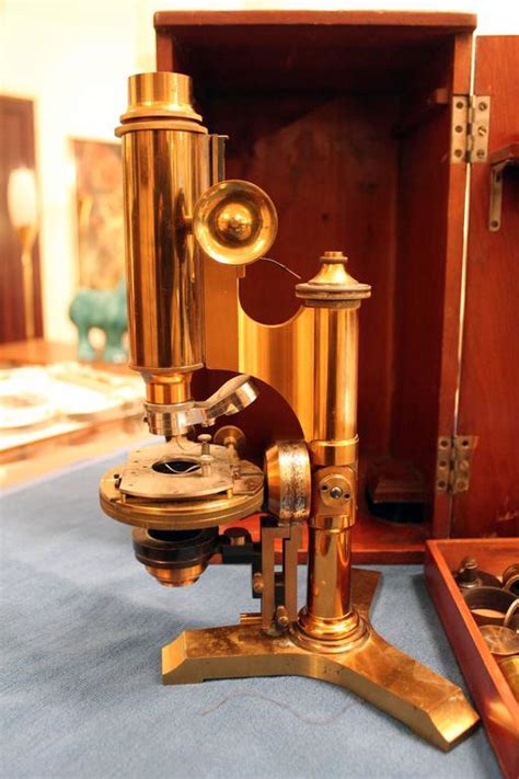 Antique Bausch And Lomb Optical Company Brass Microscope At 1stdibs