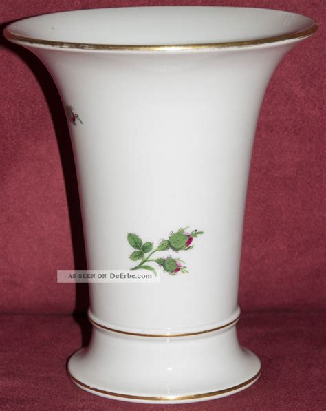 Meissner Vase Rosen Gold Rand Meissen Porzellan