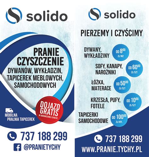 Oferta i cennik Solido mobilne pranie dywanów tapicerki meblowej oraz