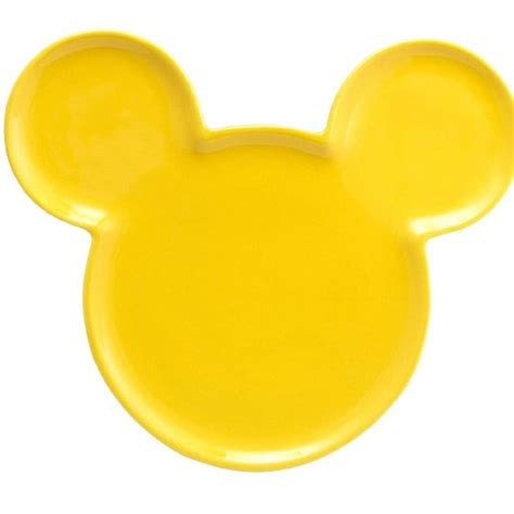 Mickey Mouse Piatto In Ceramica A Forma Di Topolino Giallo GV VARIE