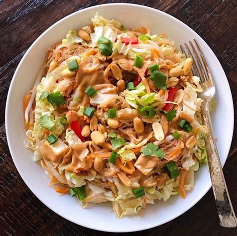 Vegetarian Pad Thai With A Sweet Savory Peanut Sauce