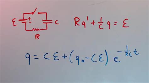 Rc Circuit With Direct Current Differential Equation And Solutions Youtube