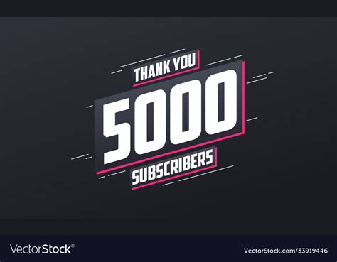 Thank You 5000 Subscribers 5k Subscribers Vector Image