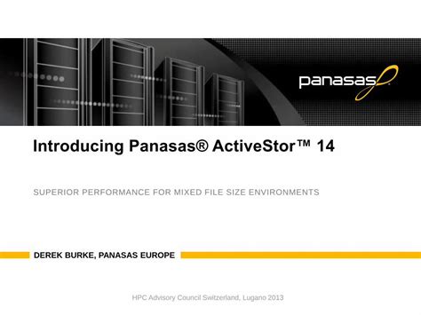 PDF Introducing Panasas ActiveStor 14 Introducing Panasas