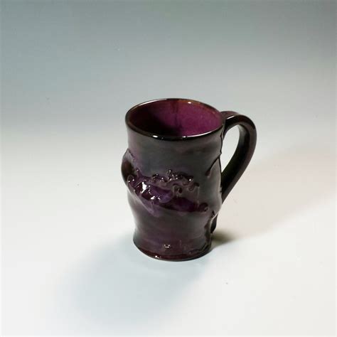 Purple Ceramic Pottery,Coffee Mug,Purple Tea Mug,Unusual Mug,Unique Pottery Mug,Ready to Ship ...