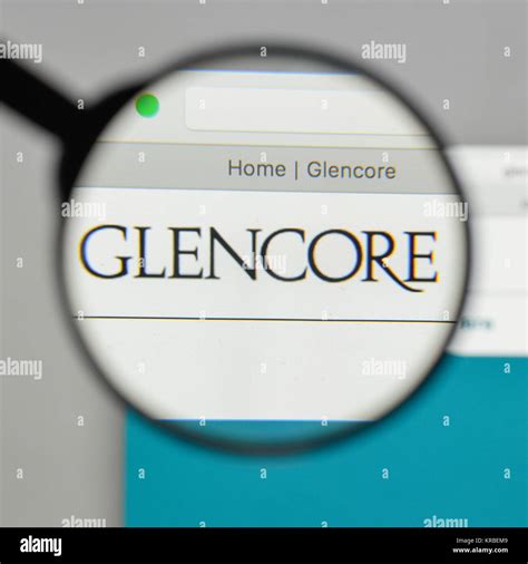 Milan, Italy - August 10, 2017: Glencore logo on the website homepage ...