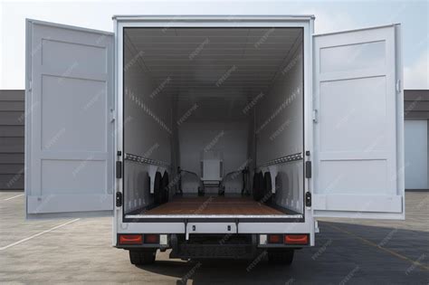 premium photo  white truck    door open  open