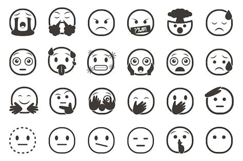 Conjunto de ícones de emoticon sorridente conjunto de emoji de desenho