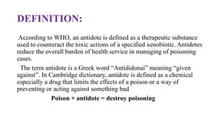 Antidotes | PPT