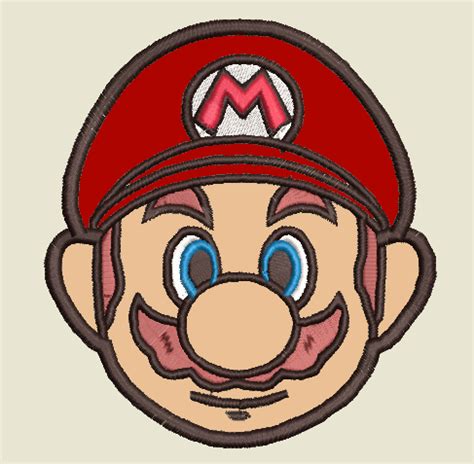 Embroidery Pattern Mario Face Applique A G E Store Embroidery Pattern