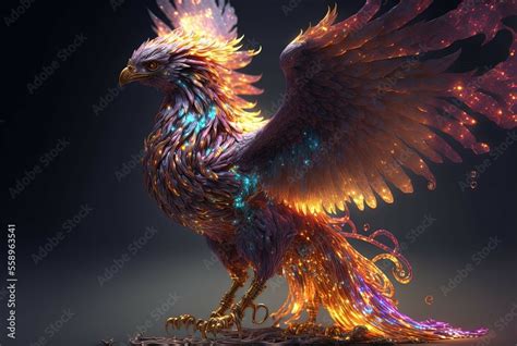 ภาพประกอบสต็อก Mythical Phoenix Generative Ai ภาพ Adobe Stock