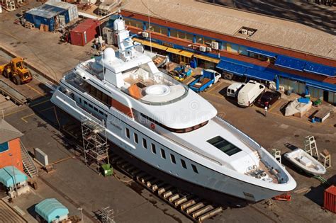 Yacht In The Dry Dock Editorial Stock Image Image Of Barcelona 22037679