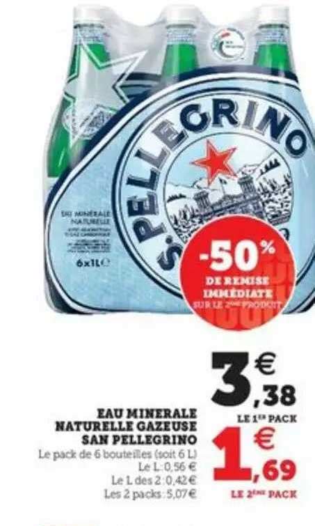 Promo Eau Minérale Naturelle Gazeuse San Pellegrino chez Hyper U