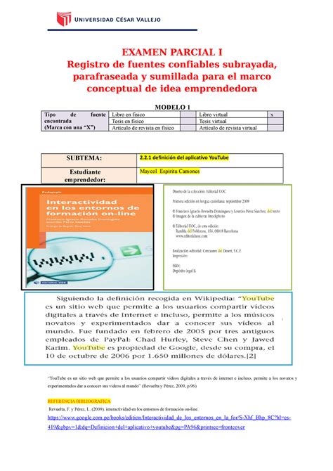 Examen Parcial Pensamiento Logico EXAMEN PARCIAL I Registro De