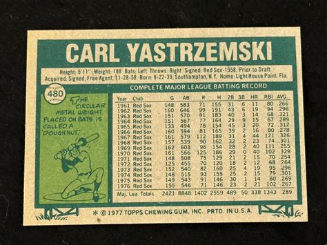 Lot Topps Carl Yastrzemski Hof