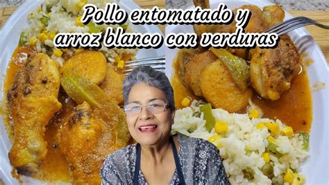 Pollo Entomatado Y Arroz Sazonado Cocina Tutuli YouTube