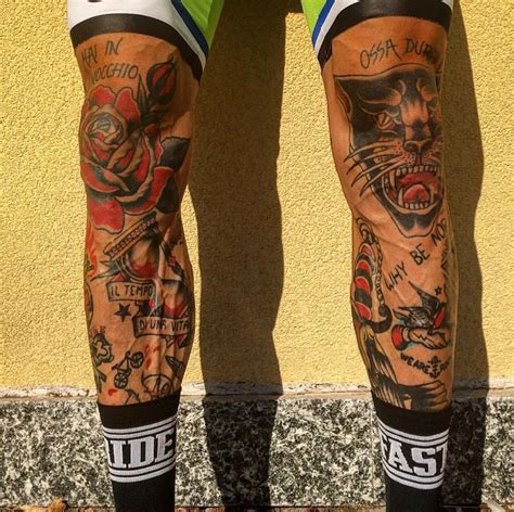 Calf Half Leg Sleeve Tattoo