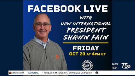 UAW President Shawn Fain to update contract talks during 4pm Facebook Live