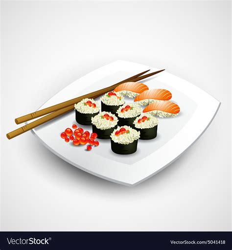 Sushi plate Royalty Free Vector Image - VectorStock