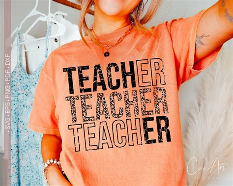 Teacher Svg Png Teacher Life Svg Teacher Leopard Print Svg Teacher