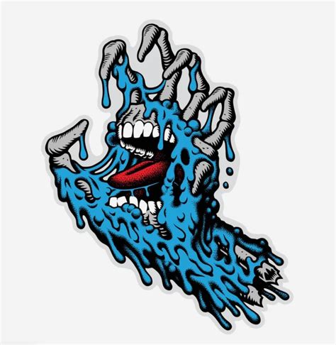 Santa Cruz Melting Screaming Hand Skateboard Sticker 5 Etsy Canada In