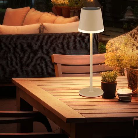 LAMPE DE TABLE Solaire Lampe D Extérieur Balcon IP44 Sable Satiné LED