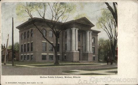 Moline Public Library Illinois Postcard