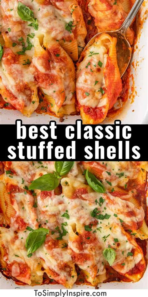 Best Classic Stuffed Pasta Shells - To Simply Inspire