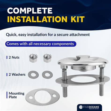 Five Oceans Heavy-Duty Ski Tow Hook - Boat Tow Hook, Marine Polished