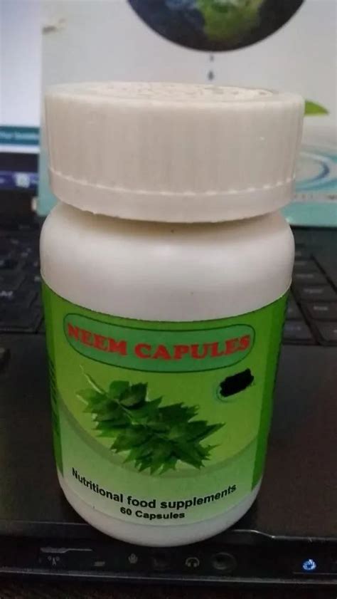 Herbal Neem Capsules Packaging Size 60 Capsules Packaging Type