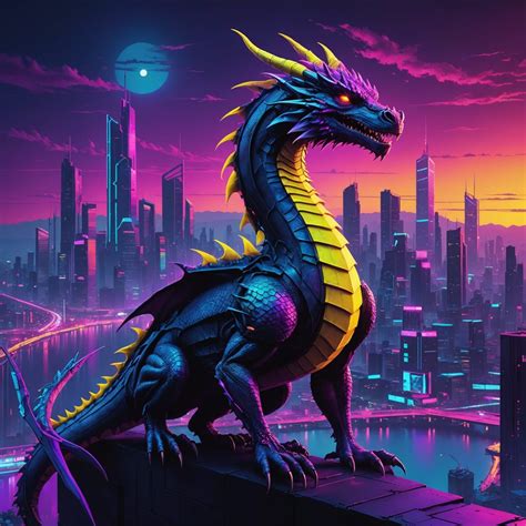 Synthwave Dragon Ai Generated Artwork Nightcafe Creator