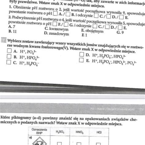 Zadanie 7 Zadanie W Zalaczniku Chemia Kwasy Bardzo Prosze O Pomoc