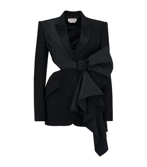 Womens Alexander McQueen Black Slashed Suit Jacket Harrods US In 2024