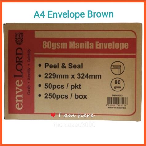 A Brown Envelope X Pcs Sampul Surat A Coklat Mm X