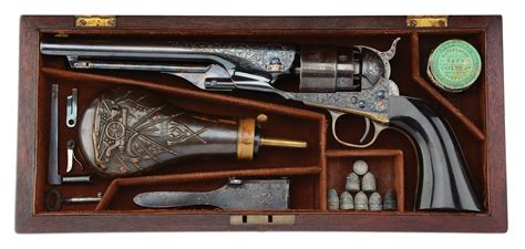 Lot Detail A Very Fine And Rare Cased Factory Engraved Colt 1860 Army