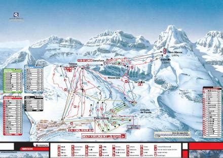 Candanchu ski map, Spain, Europe