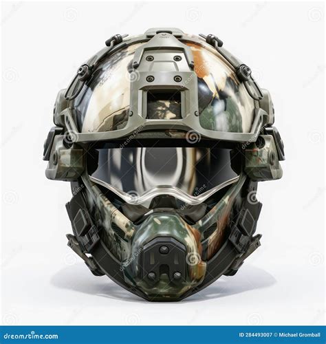 Modern Soldier Helmet Isolated on White Created with Generative AI Stock Image - Illustration of ...