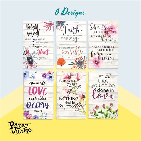 6 Pack Floral Themed Daily Prayer Journals For Women 5x8 Christian