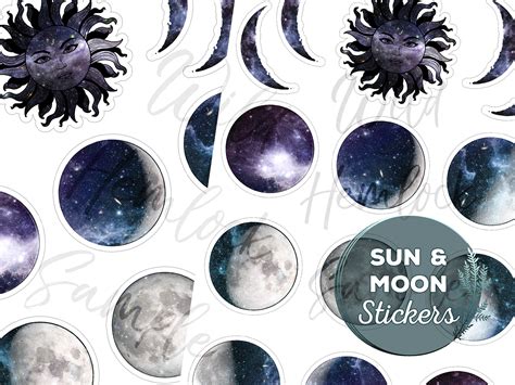 Moon Stickers Sticker Pack Laptop Stickers Galaxy Sticker | Etsy