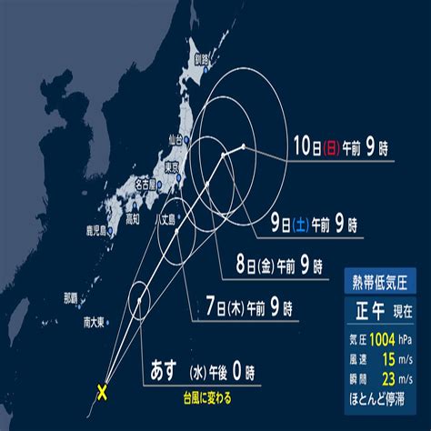 日本の南にある熱帯低気圧 台風13号に発達なら7日から関東に接近か 2023年9月5日掲載 ライブドアニュース