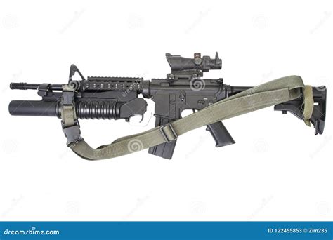 M4 Carbine Equipped With M203 Grenade Launcher Royalty-Free Stock ...