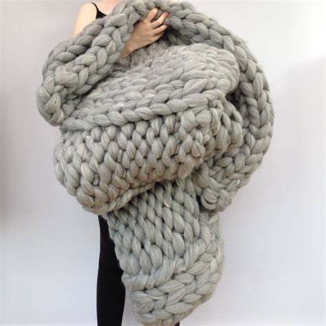 Giant Hand Knitted Super Chunky Blanket By Wool Couture