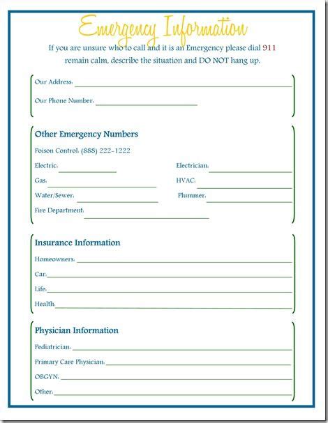 Emergency Binder Free Printables